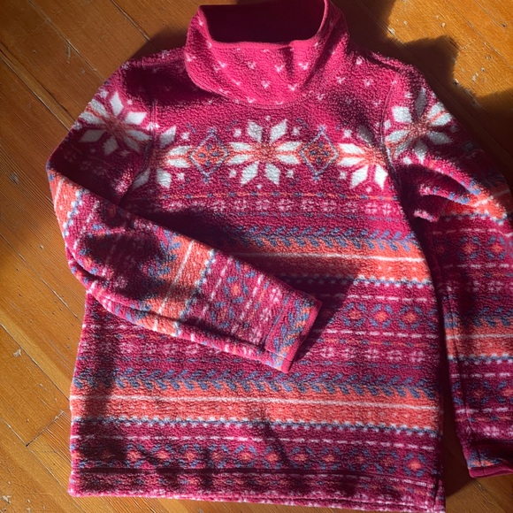 LL BEAN Women's Cozy Cottage Fleece, Funnelneck Pullover - Picture 4 of 5